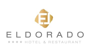 The logo of the Eldorado Hotel and Restaurant. It features the lettering in a modern design with golden accents.